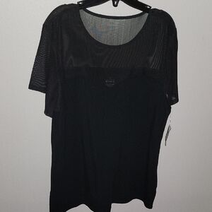Torrid Black Mesh Foxy Sweetheart Tee